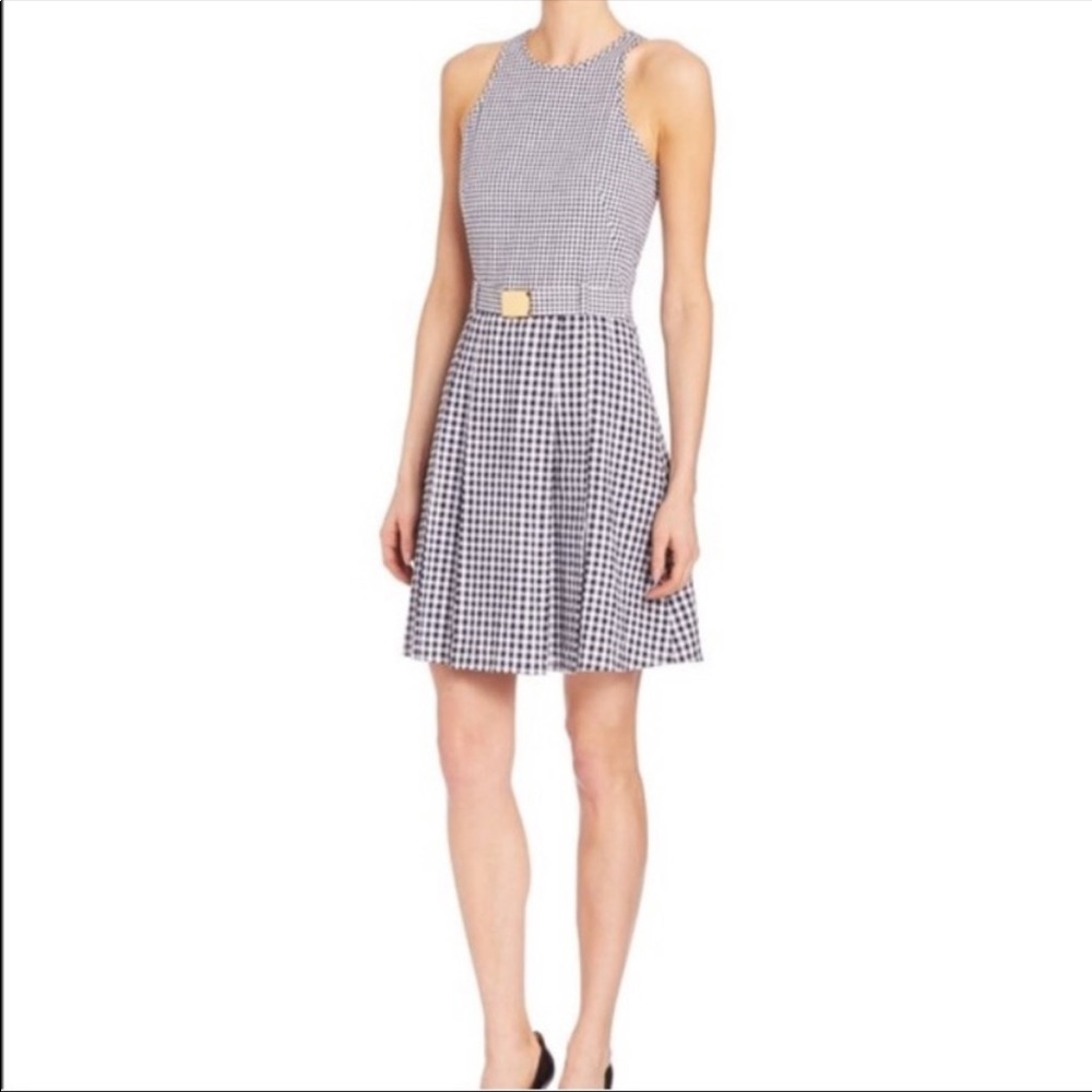 NWT Michael Kors navy gingham dress w/ belt!